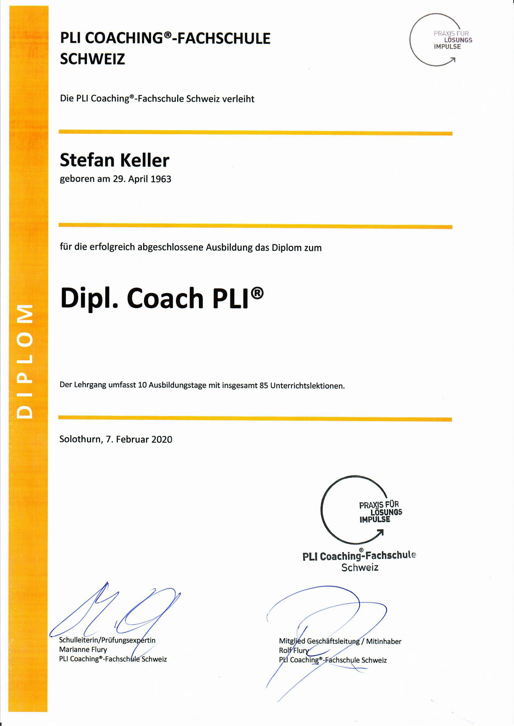 Diplom Coach PLI Seite 1